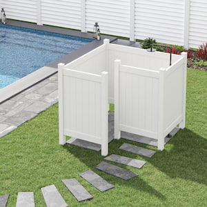 5 ft. x 3.5 ft. White Vinyl Outdoor Changing Room Side Wall