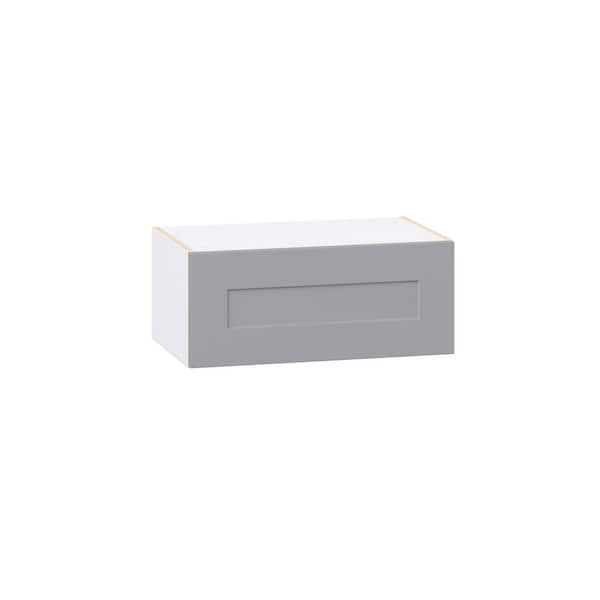 Roseland 24 in. W x 14 in. D x 10 in. H Assembled Shaker Wall Bridge Kitchen Cabinet in Slate Gray with Lift Up Door