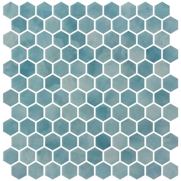 Watelle Shimmer 11.5 in. x 11.8 in. Matte Recycled Glass Hexagon Mosaic Wall and Floor Mosaic Tile (10.37 sq. ft. /Case)
