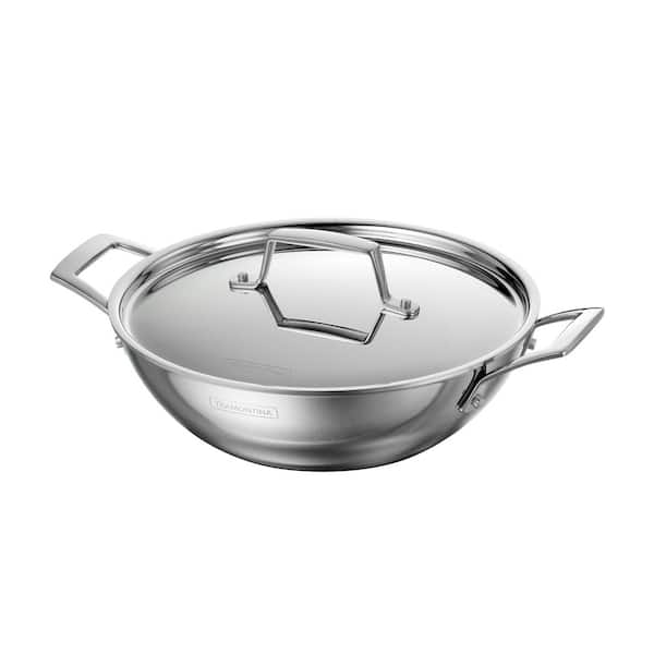 Utsava 2.75 qt. Pre-Seasoned Cast Iron Kadai with Lid – 10 in. Dia, Gas/Electric/Induction Compatible, Cooking Pan