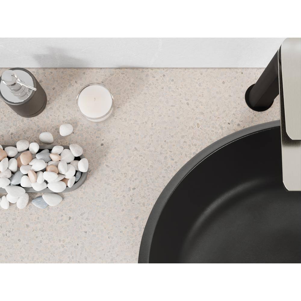 Matte Black Round Glass Above-Counter Bathroom Sink