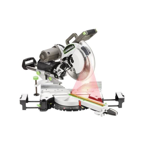 Genesis 15 Amp 12 in. Dual-Bevel Sliding Compound Miter Saw with Laser