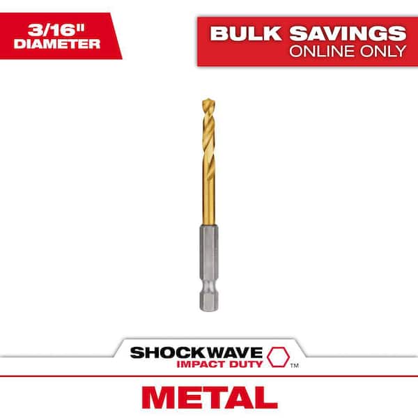 SHOCKWAVE 3/16 in. Titanium Twist Drill Bit