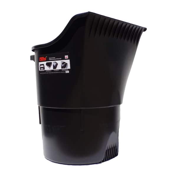 Catchy 30 Gal. Black Outdoor Trash Can with Extended Lip and Reinforced Handles for Heavy-Duty Jobs