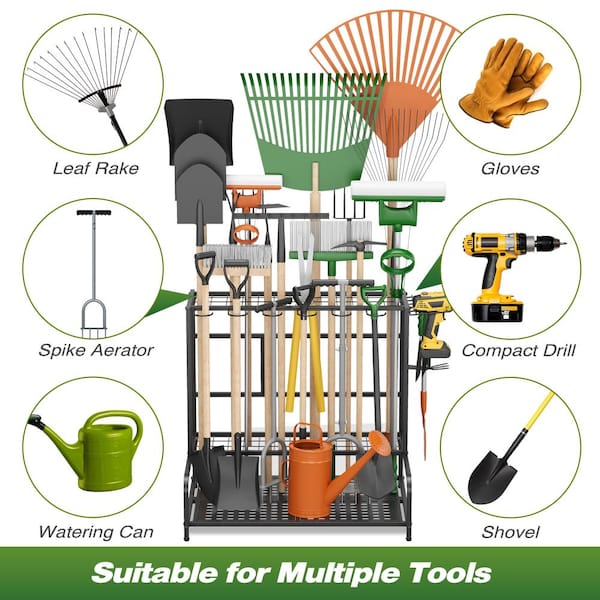 Sttoraboks 3-Tier Garden Tool Organizer with Hooks for Shed
