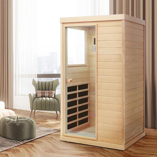 Magic Home 1-Person Mini Left Side Far Infrared Sauna with Carbon Heater