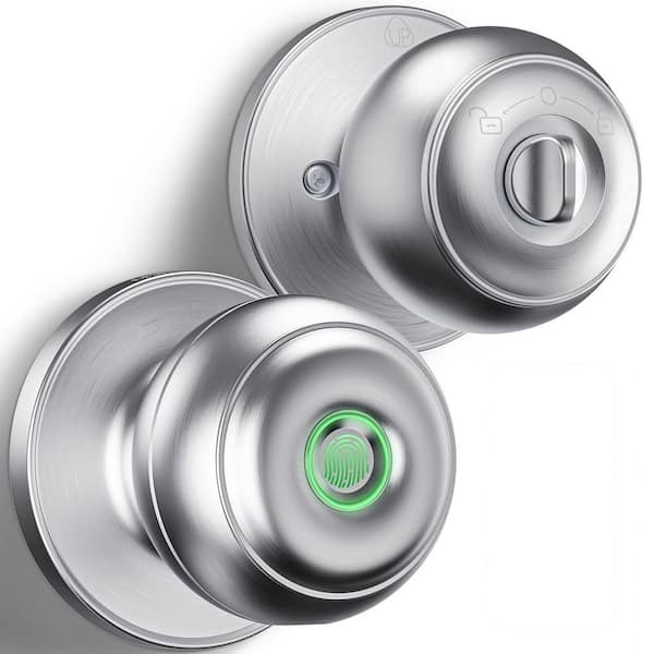 3-in-1 Aluminum Smart Lock Deadbolt Biometric & Key Access in Silver
