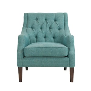 Elle Teal Button Tufted Accent Chair