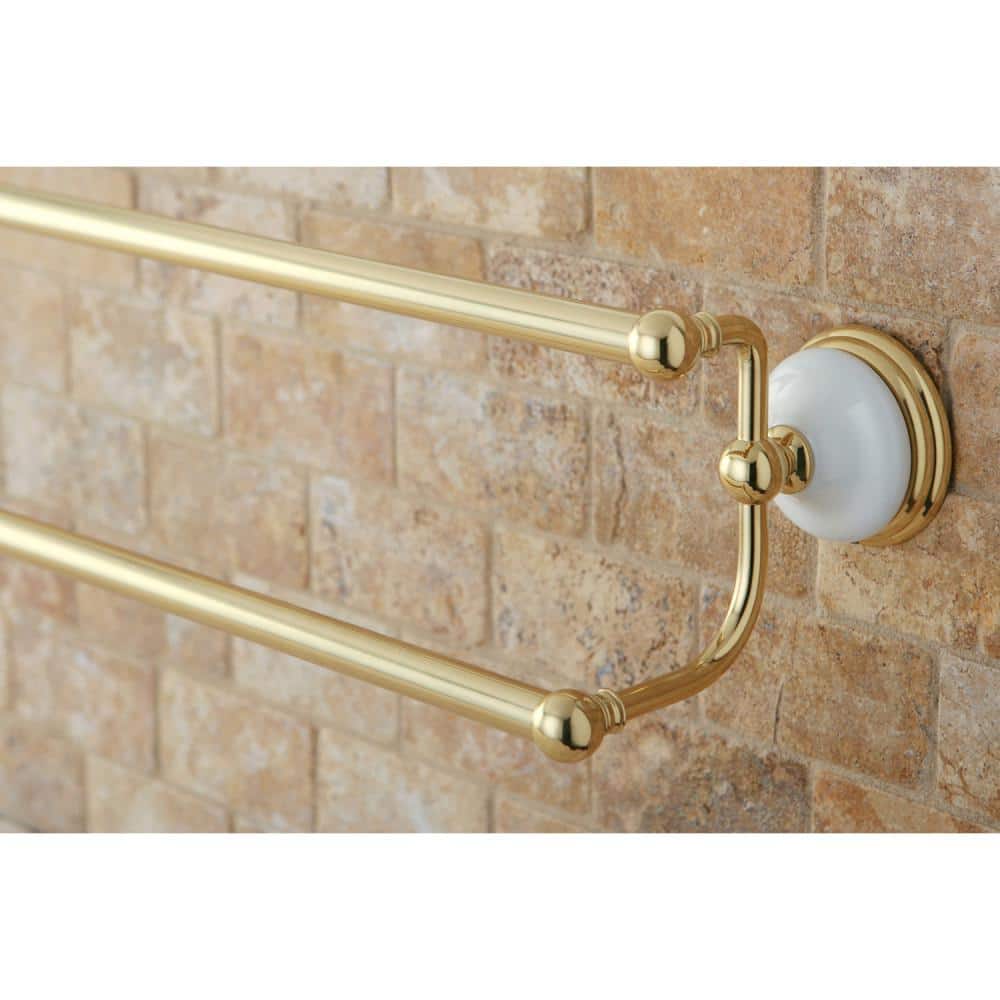 Victorian Polished Brass 24-Inch Dual Towel Bar