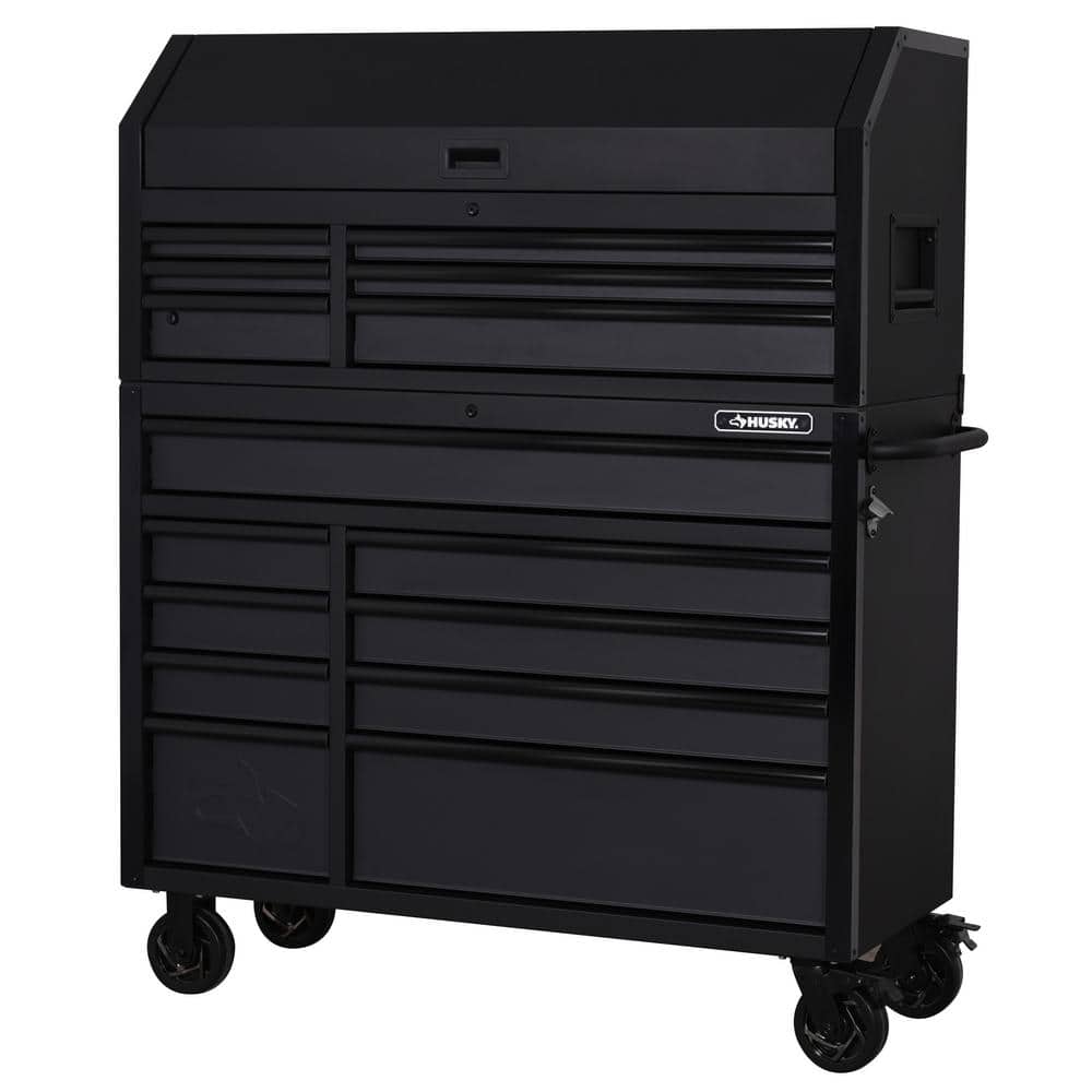 Husky HeavyDuty 52 in. 15Drawer Matte Black Tool Chest Combo