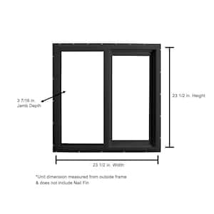 23.5 in. x 23.5 in. Select Series Horizontal Sliding Left Hand Vinyl Black Window with White Int, HPSC Glass and Screen