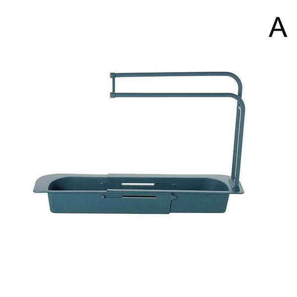 Aoibox Blue Modern Telescopic Sink Rack Holder Expandable Storage Drain