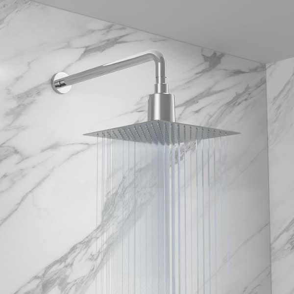 1-Spray Patterns 10 in.Wall Mount 1.8 GPM Rainfall Fixed Shower Head in Chrome with Filter