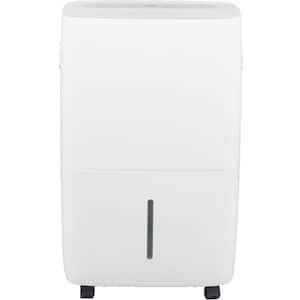 25-Pt. 1500 sq.ft. Dehumidifier in. White with LED Display, Timer, Wheels, Auto-Restart and Shut-Off