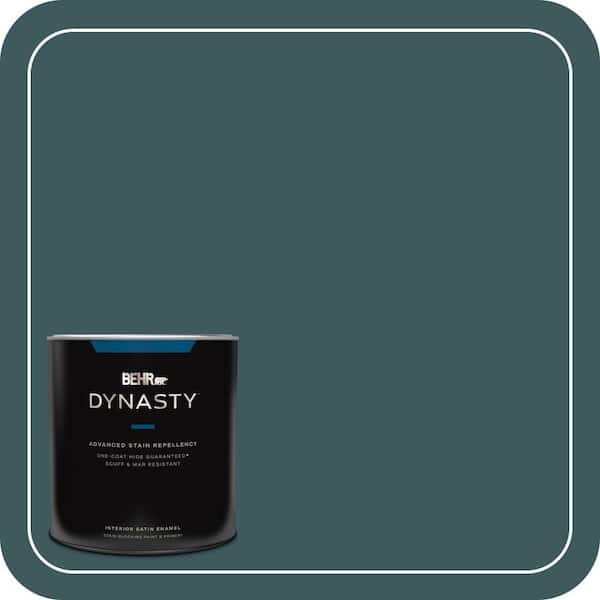 BEHR DYNASTY 1 qt. #ECC-14-3 Otter Creek Satin Enamel Interior Stain-Blocking Paint & Primer