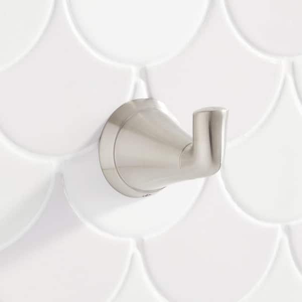 SIGNATURE HARDWARE Provincetown Knob Robe/Towel Hook in Brushed Nickel