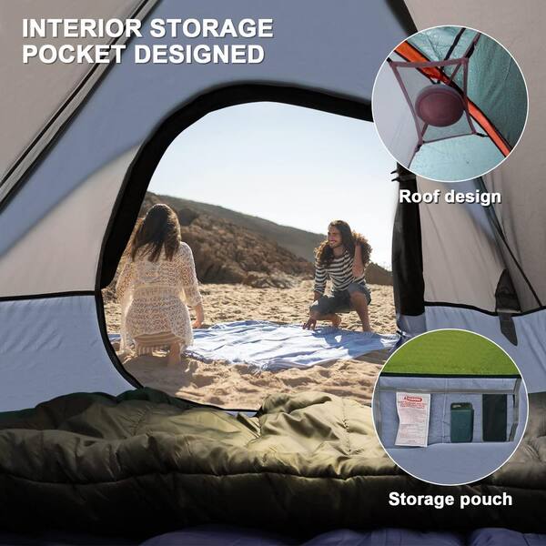 9 ft. x 7 ft. Grey Steel Polyester Outdoor Canopy Tent