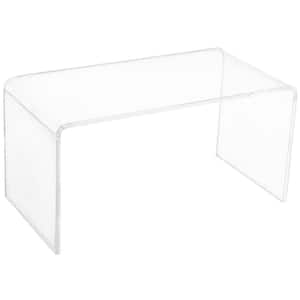 32 in. Clear 16 in. Rectangular Acrylic Coffee Table with Water-Resistant Materials