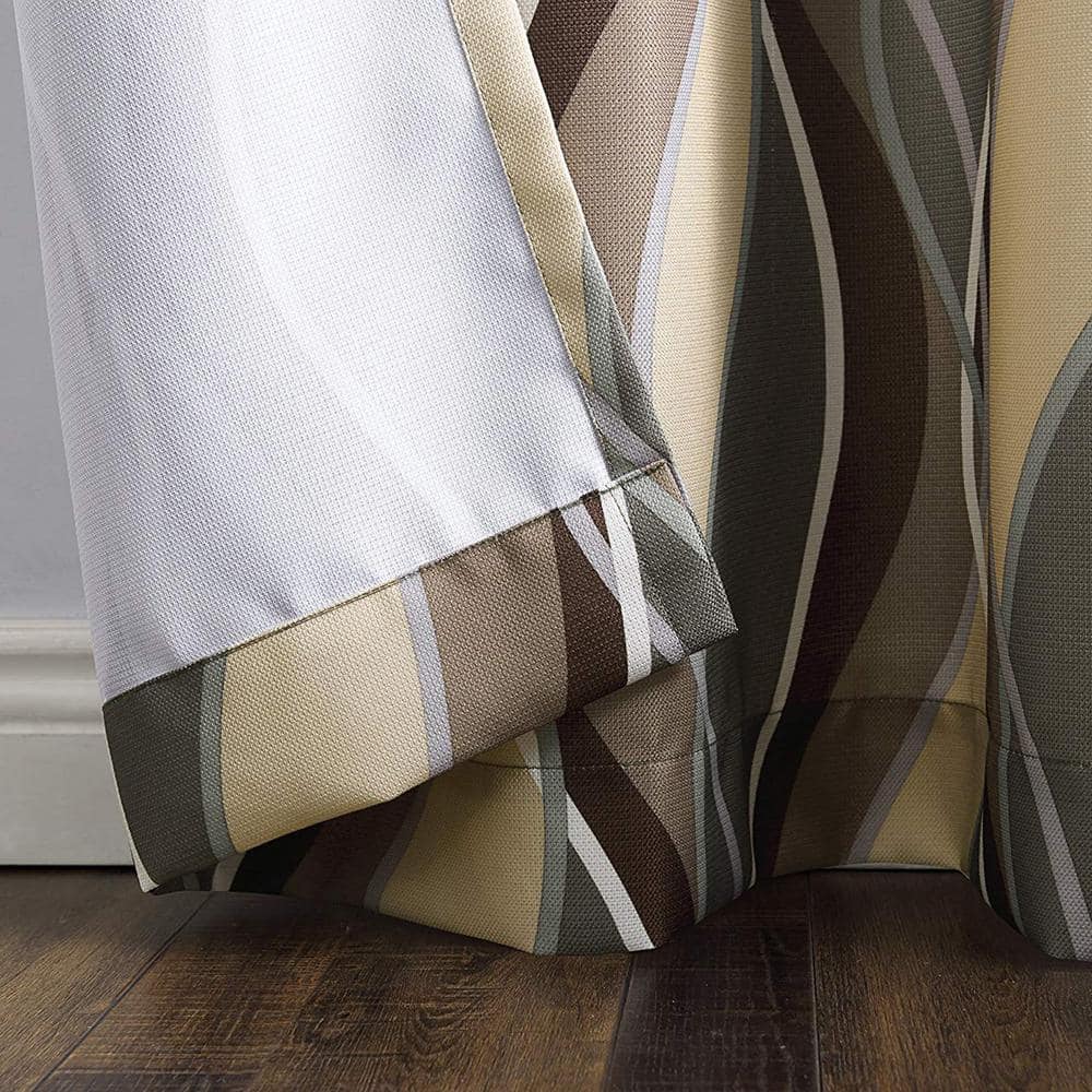 Spruce Green Light-Filtering Polyester Grommet Curtain Panel