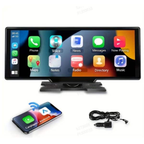 10.26 in. HD Touch Screen Car Stereo, with CarPlay, Android Auto, FM Radio, Voice Control, Dual Cameras