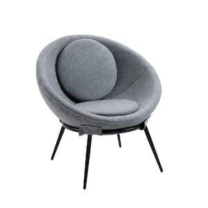 Mid Century Gray Upholstered Cup Chair