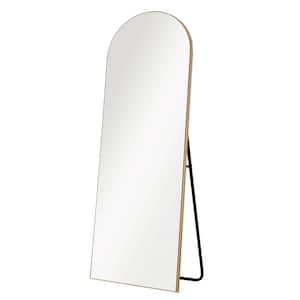 22 in. H x 65 in. W Arch-top Metal Gold Full Length Mirror