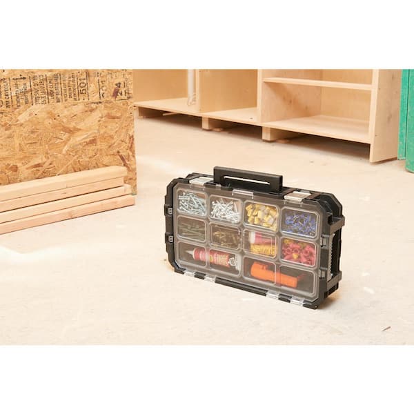 Husky 5 Compartment Connect System Tool Caddy Small Parts Organizer Black