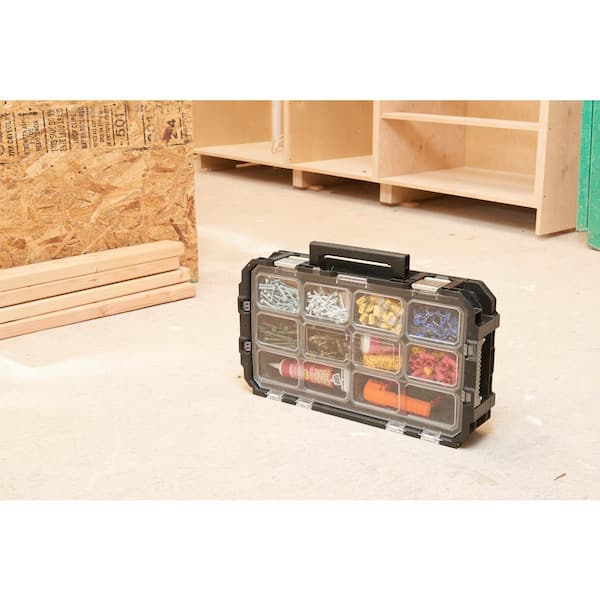 Connect Stackable Portable Heavy Duty Lightweight 10-Compartment Small Tool and Parts Organizer