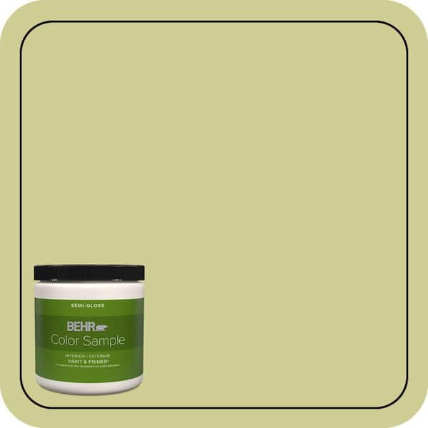 BEHR PREMIUM PLUS 8 oz. #M340-4 Wasabi Semi-Gloss Interior/Exterior Paint & Primer Color Sample