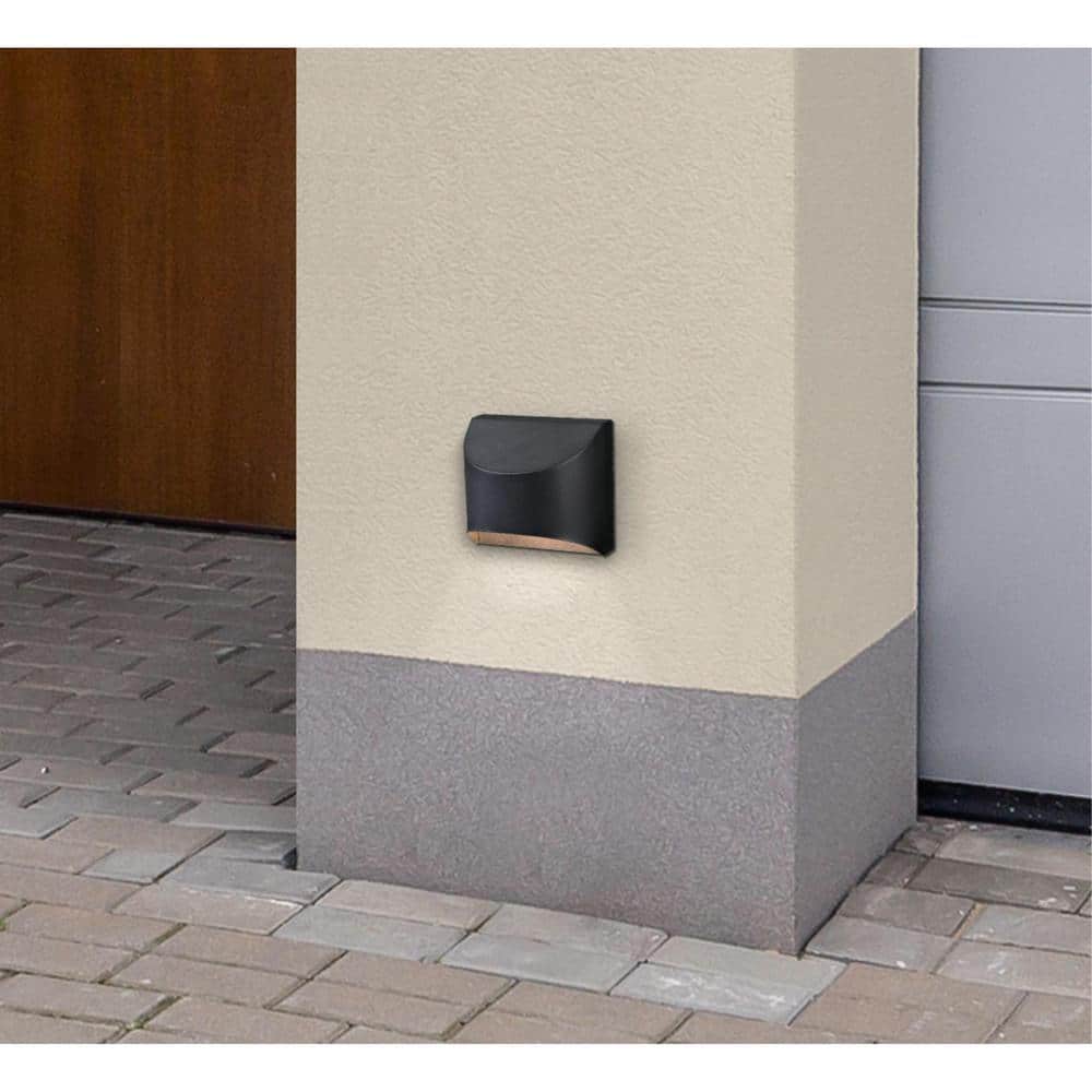 Nardella Textured Black Steel LED Outdoor Wall Sconce