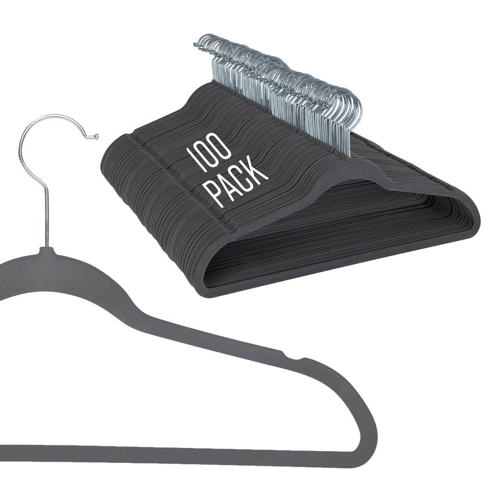 100-Pack Grey Plastic Slim Velvet Suit Hangers price history on PriceWatchPro