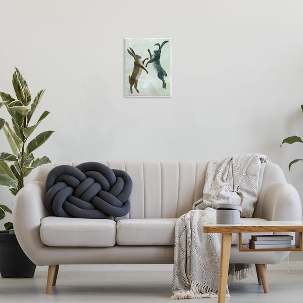 Rustic Boxing Hares by Kay Widdowson Unframed Animal Graphic Art Print 14 in. x 11 in.