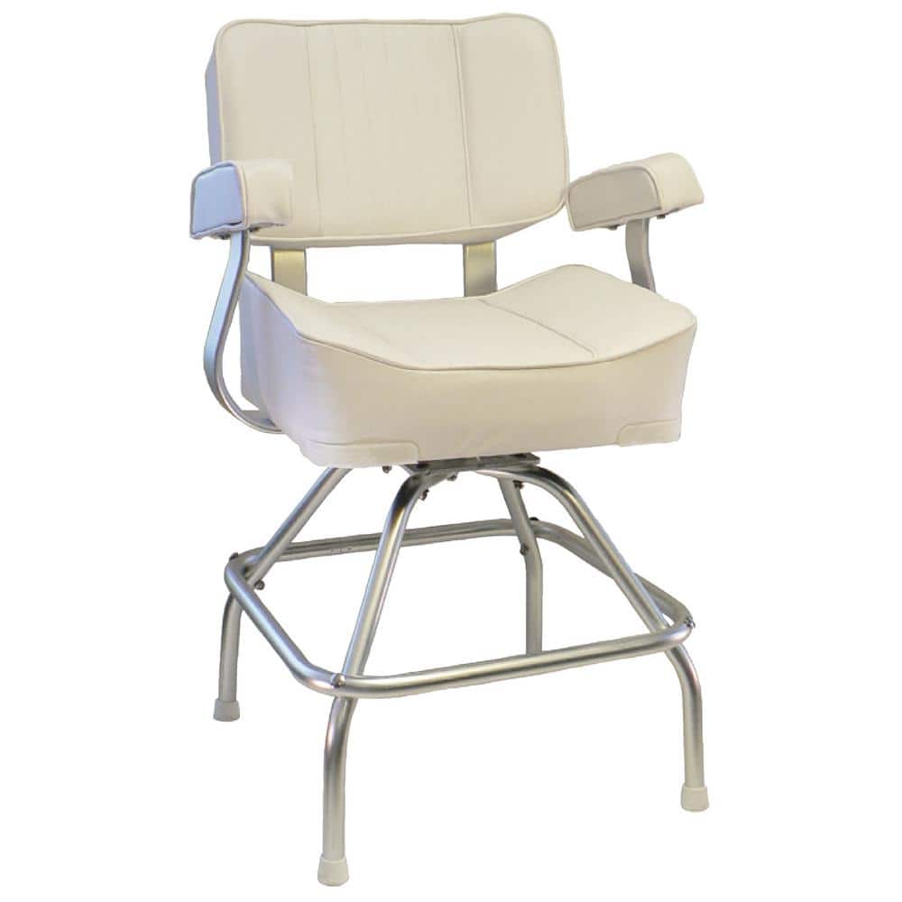 Ming'S Mark 32020 White Mesh Marine Captain Chair With Blue Border
