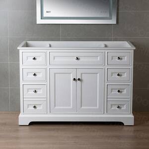 London 49 in.W x 22 in.D x 38 in.H Bathroom Vanity Cabinet Only without Top in White