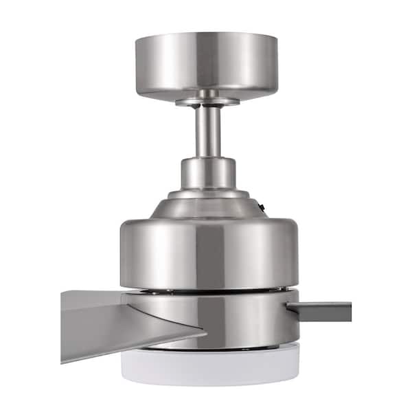 Madison II 52 in. Indoor Brushed Nickel Downrod Mount Ceiling Fan with Adjustable White LED and Remote Included