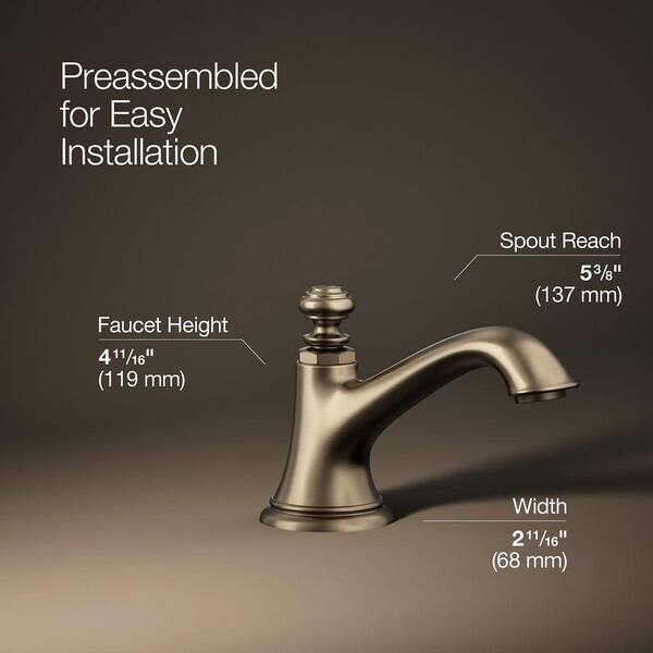 KOHLER Artifacts 5.375 in. Bathroom Sink Spout with Bell Design