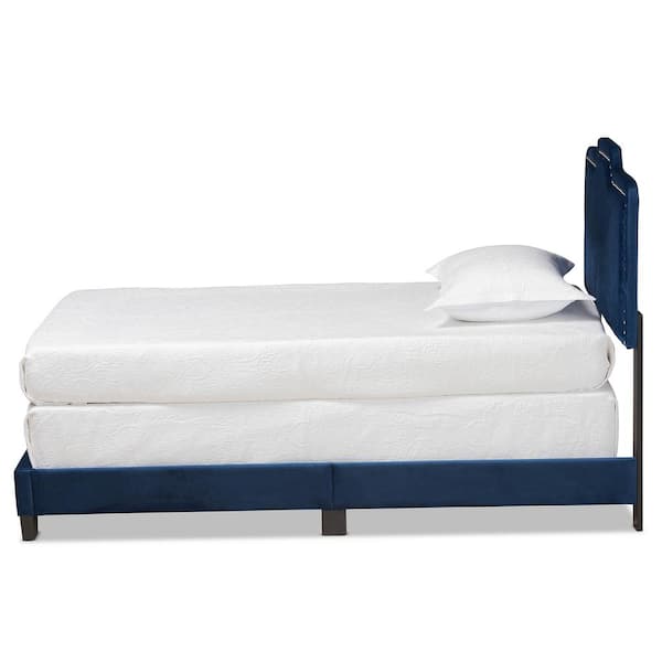 Baxton Studio Benjen Navy Blue and Black Bed