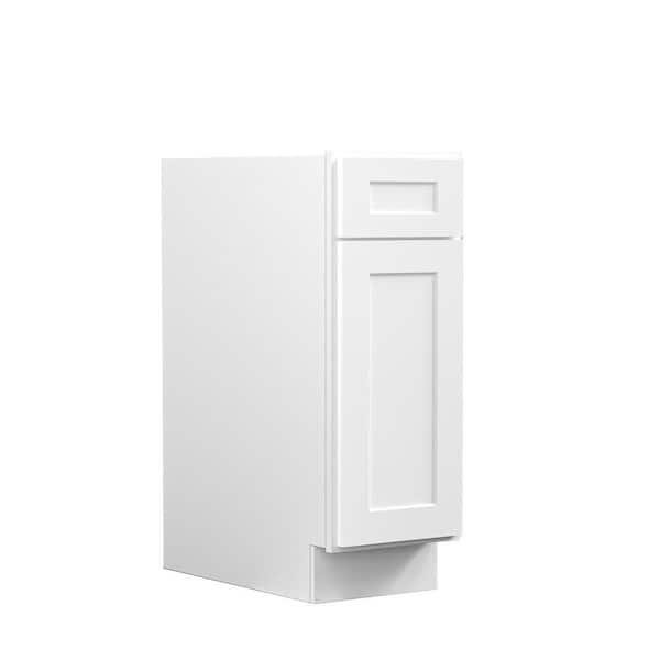 Hausvita 12 in. W x 24 in. D x 34.5 in. H Ready to Assemble Plywood Base Kitchen Cabinet in Shaker White