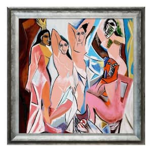 Les Demoiselles D'Avignon by Pablo Picasso Athenian Silver Framed People Oil Painting Art Print 29 in. x 29 in.