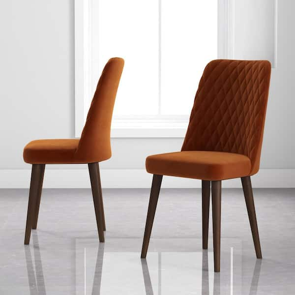 Burnt orange velvet online dining chair