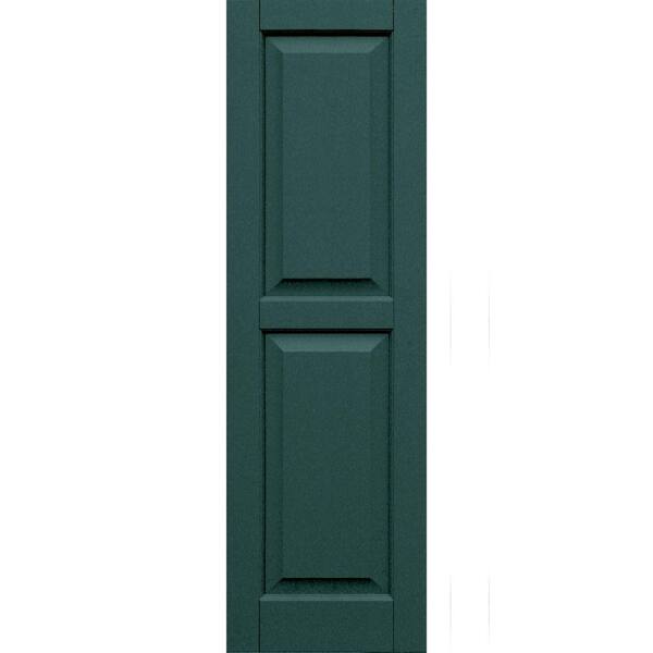 Winworks Wood Composite 15 in. x 49 in. Raised Panel Shutters Pair #633 Forest Green