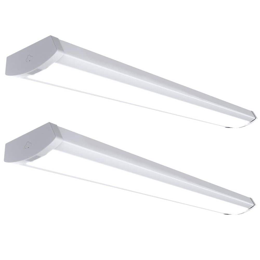 2-Pack 4 ft. 60-Watt LED White Shop Light, Linkable LED Ceiling Office Wrap Light for Kitchen, Hallway, Fluorescent price history on PriceWatchPro