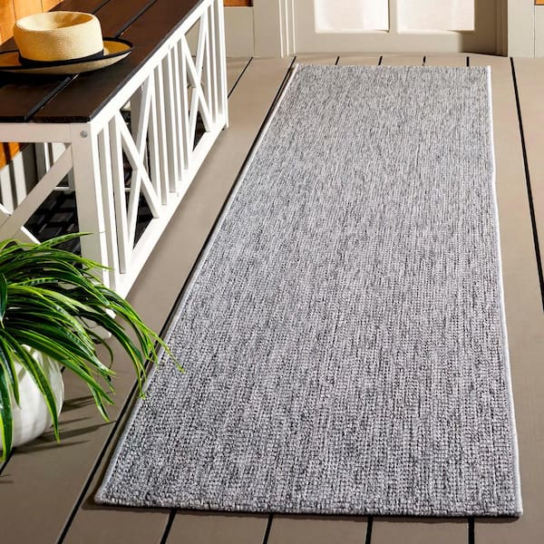 Sisal All-Weather Dark Gray 2 ft. x 8 ft. Solid Woven Indoor/Outdoor Runner Rug