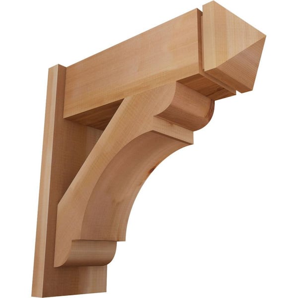 Ekena Millwork 8 in. x 22 in. x 22 in. Western Red Cedar Olympic Arts and Crafts Smooth Outlooker