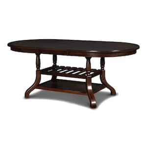 Bixby Espresso Solid Wood 4-Leg Oval Dining Table (Seats 6)