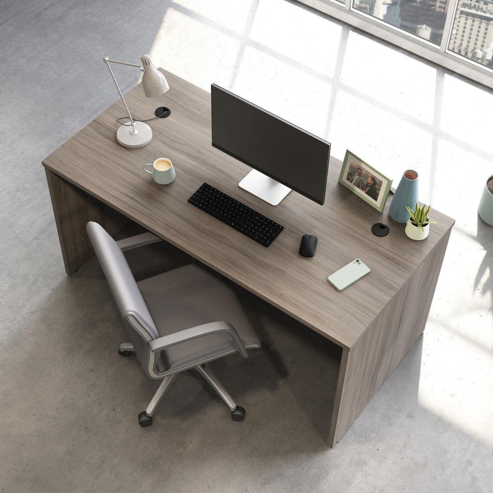 Hudson Elm Executive Desk with Melamine Top, 60" x 30"