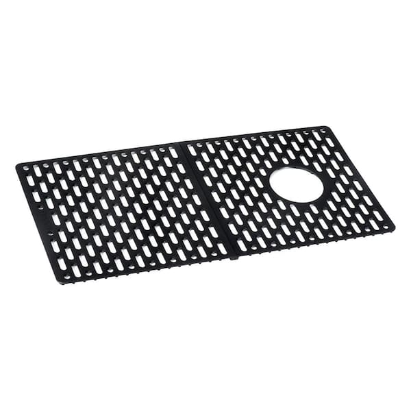 15 in. x 27.5 in. Silicone Sink Bottom grate in Black