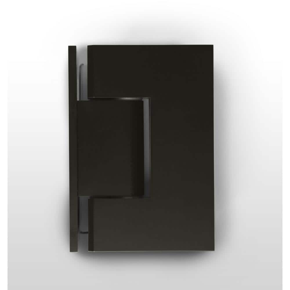 Matte Black Frameless Glass Shower Enclosure with Brass Fittings