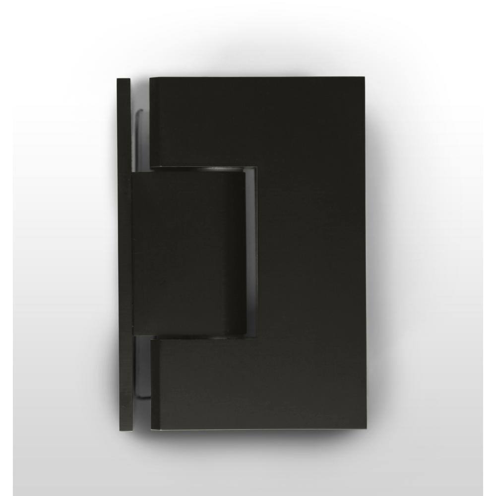 Matte Black Frameless Glass Shower Enclosure with Brass Fittings