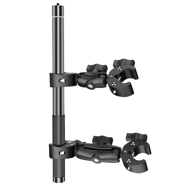 Motorcycle Bike Handlebar Double Clamp Mount with 67 Invisible Selfie Stick for Insta360 Action Cameras
